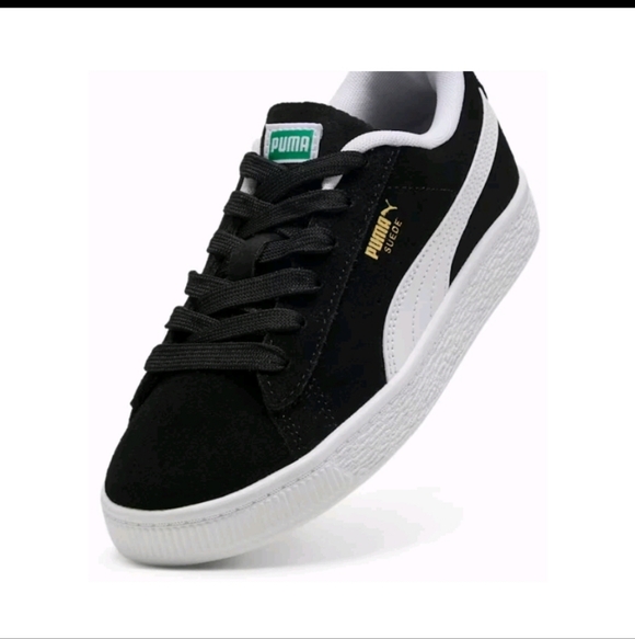 Puma Suede Jr. Sneakers - Black/White 355110-01 - Picture 2 of 8